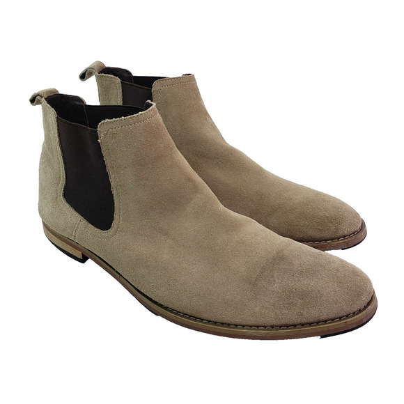 Johnny Bigg Mens Sz UK 15 US 16 Sand Tan Suede SlipOn Casual Formal Chelsea Boot - Picture 1 of 8